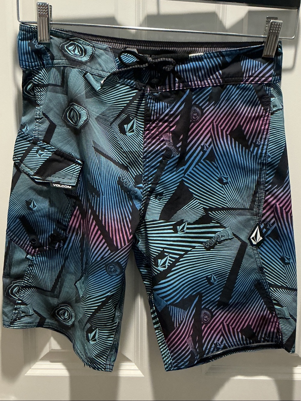Volcom Stone Daze Black, Blue & Purple Geo Print Board Shorts